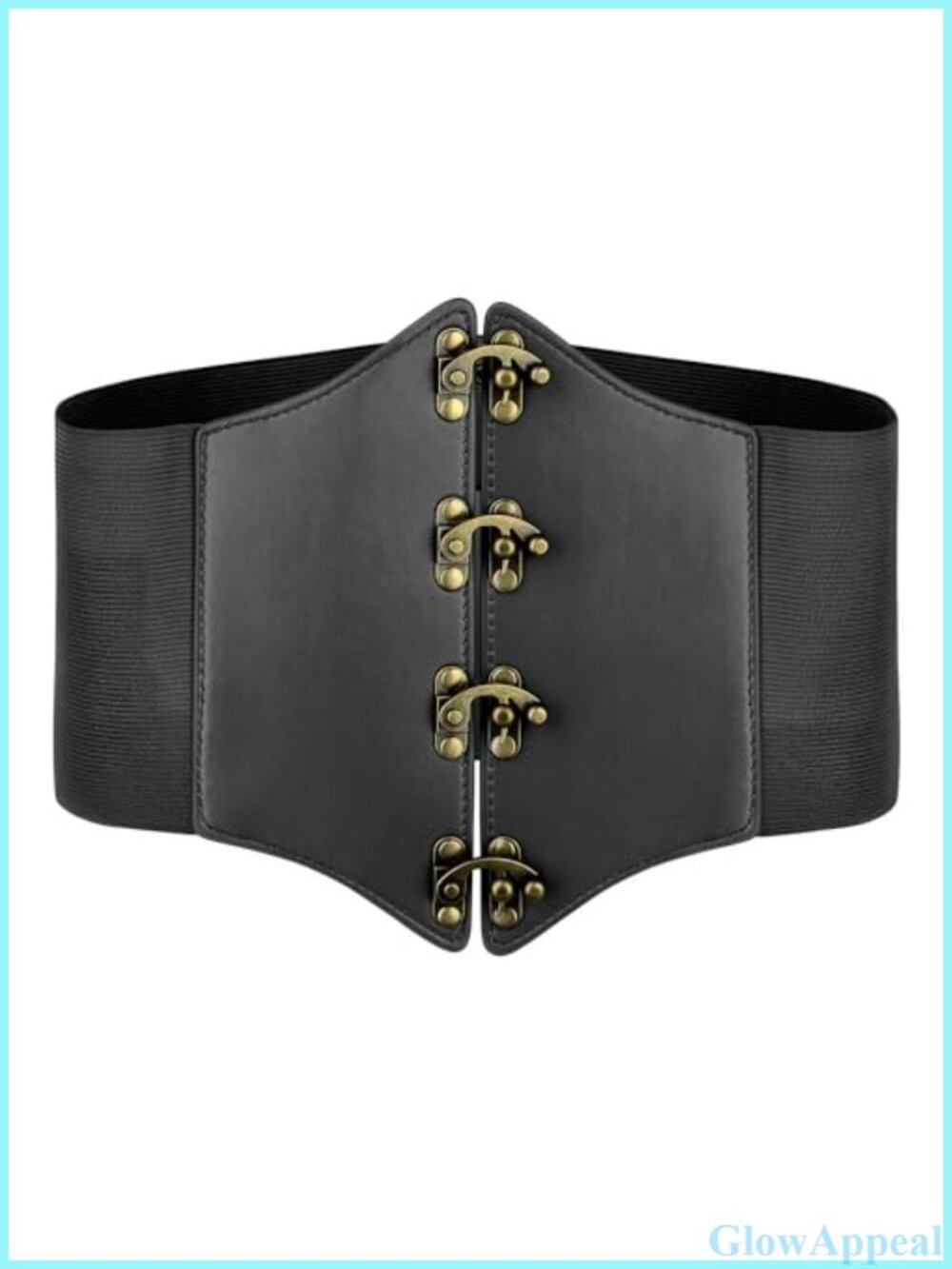 Faux Leather Corset Waist Belt Hook Front Underbust